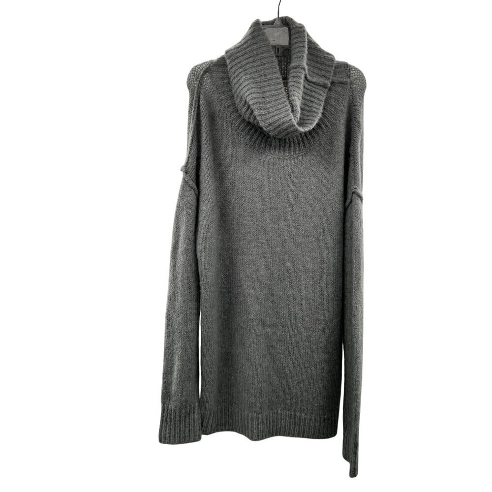 Reborn J Women's Cowl Neck Knit Sweater Long Sleeve Gray Size Small New